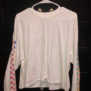 cropped white long sleeve
